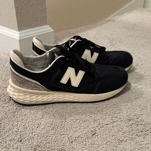 New Balance Black and Cream Athletic Shoes